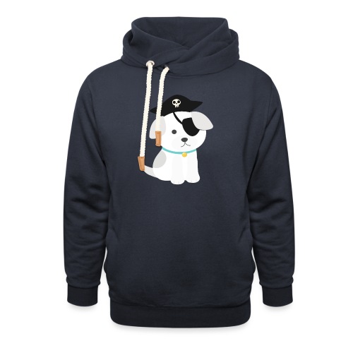 Dog with a pirate eye patch doing Vision Therapy! - Unisex Shawl Collar Hoodie