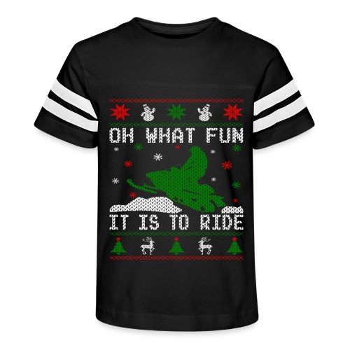 Oh What Fun Snowmobile Ugly Sweater style - Kid's Vintage Sports T-Shirt