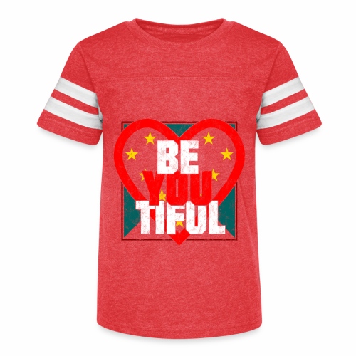 Beautiful BeYouTiful Heart Self Love Gift Ideas - Kid's Football Tee