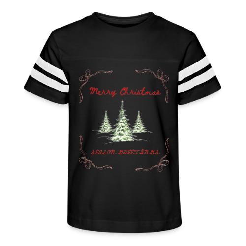 Beautiful Green Christmas Tree Graphic - Kid's Football Tee