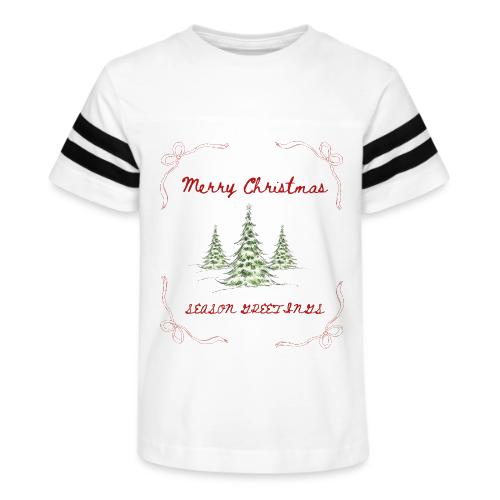 Beautiful Green Christmas Tree Graphic - Kid's Football Tee