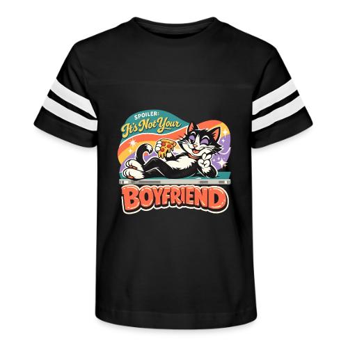Sassy Cat Pride Pizza Retro Comic - Kid's Football Tee