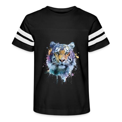 Splash-Art Tiger Face - Kid's Football Tee
