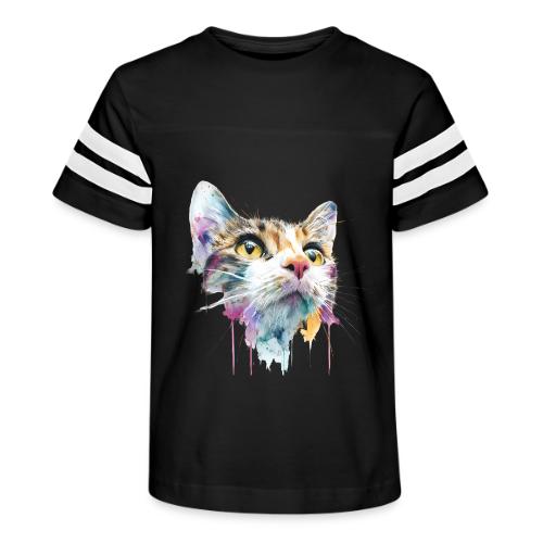 Chromatic Cat Splash - Kid's Football Tee