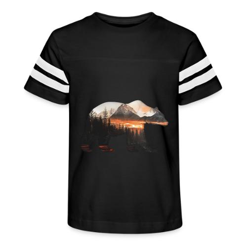 Canada Bear: fiery tones - Kid's Football Tee