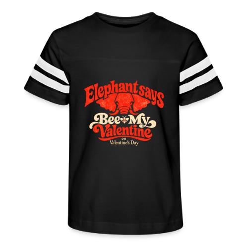 Retro Elephant Bee My Valentine Cute Couple - Kid's Football Tee