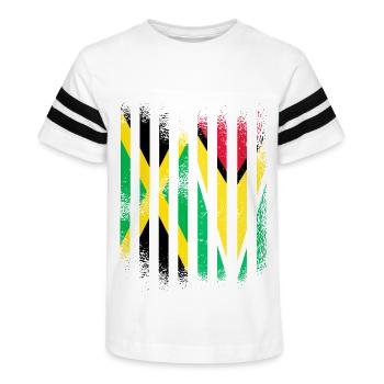 Jamaica Flag Guyana Grown Country Flags Stripes - Kid's Football Tee - black/white - Front
