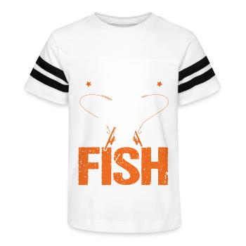 Angler Outfit For Fishing And Fishing, Fish - Kid's Football Tee - black/white - Front