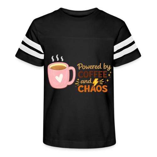 Powered by Coffee and Chaos - Kid's Football Tee