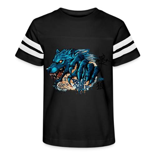 Blue Wolf Graffiti Street Art - Kid's Football Tee