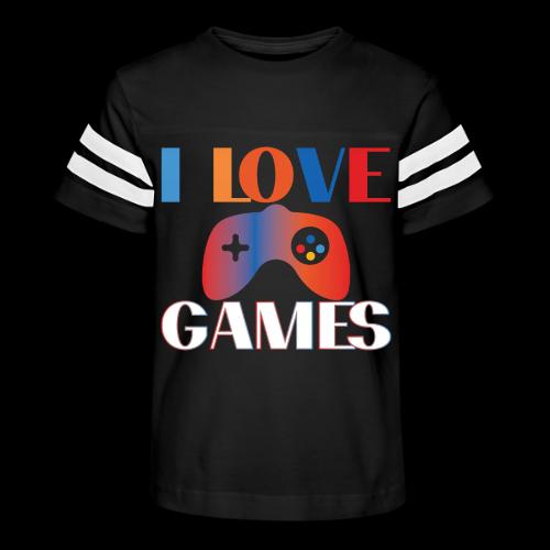 I Love Games Rainbow Controller - Kid's Football Tee