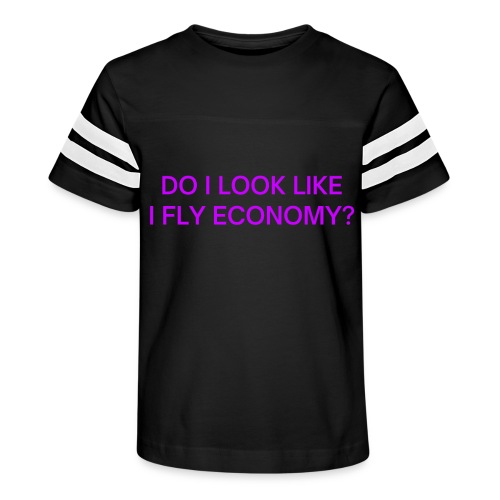 Do I Look Like I Fly Economy? (in purple letters) - Kid's Football Tee
