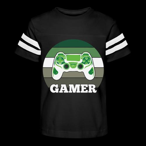 Green Sunset Gamer - Kid's Football Tee