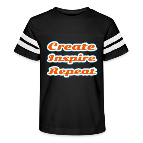 Create, Inspire, Repeat — Artist Life Script - Kid's Football Tee