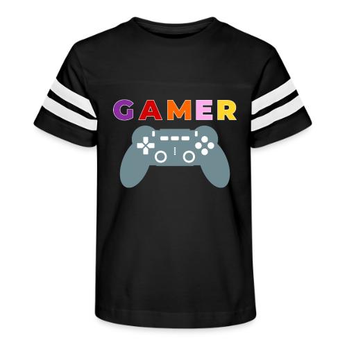 Colorful Gamer Controller Graphic - Kid's Football Tee