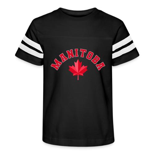 Manitoba with maple leaf - Kid's Football Tee