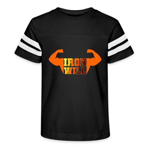 Bodybuilding: Iron Will Power - Kid's Football Tee