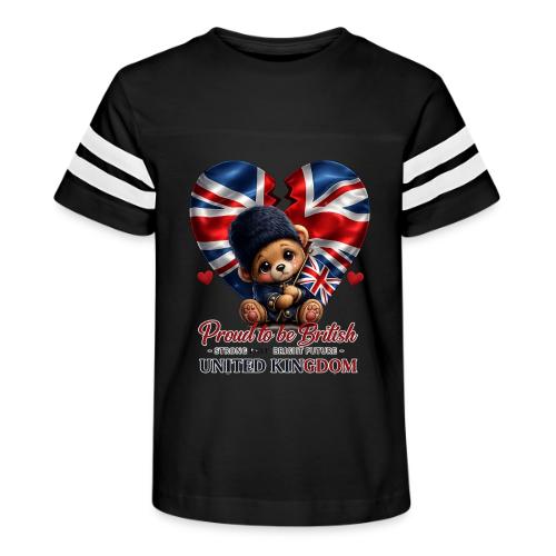 Proud to Be British Teddy Bear UK Patriot Gift - Kid's Football Tee