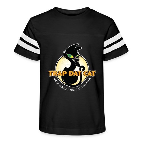 Trap Dat Cat Offical Logo - FOR DARK BACKGROUNDS - Kid's Football Tee