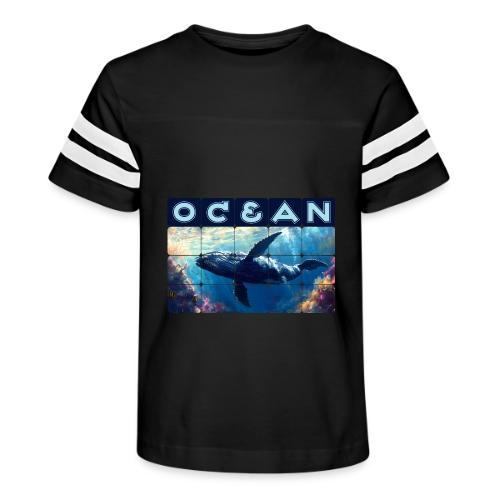 Ocean: Majestic Deep - Kid's Football Tee