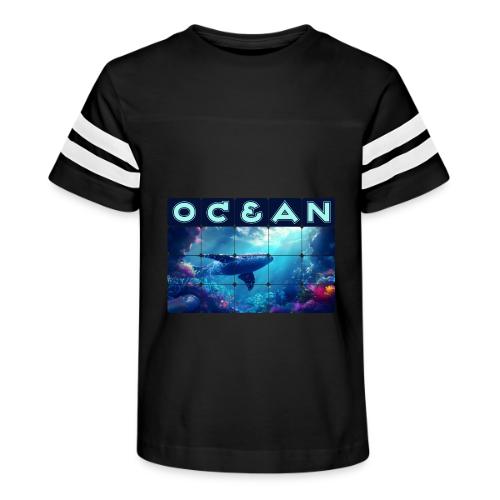 Ocean: Whale’s Path - Kid's Football Tee