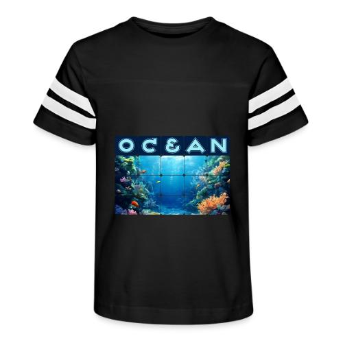 Ocean: Tropical Drift - Kid's Football Tee