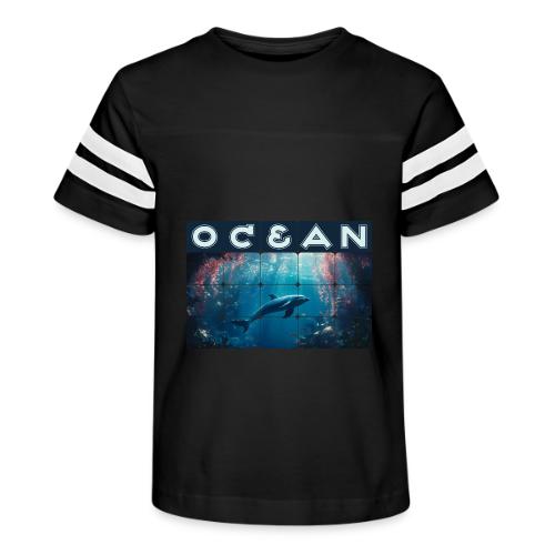 Ocean: Blue Grace - Kid's Football Tee