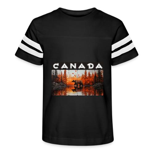 Canada Wilderness Art - Kid's Football Tee