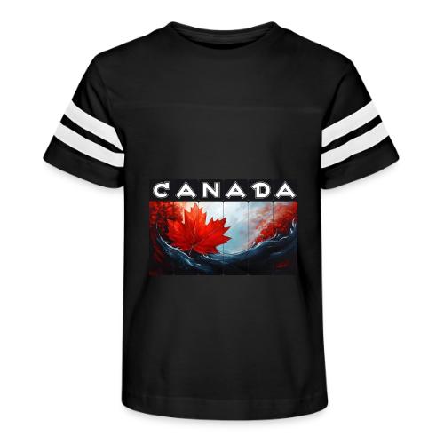 Canada Icon in Color - Kid's Football Tee