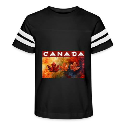Painted Canada Leaves - Kid's Football Tee