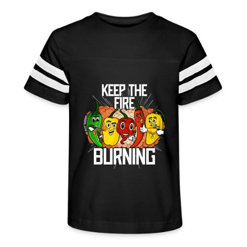 keep the fire burning - Kid's Football Tee