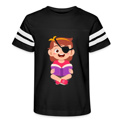 Little girl with eye patch - Kid's Football Tee
