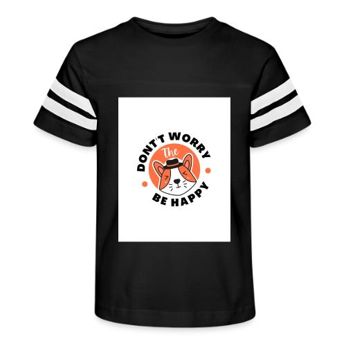 Don't Worry be Happy Cool Dog - Kid's Football Tee