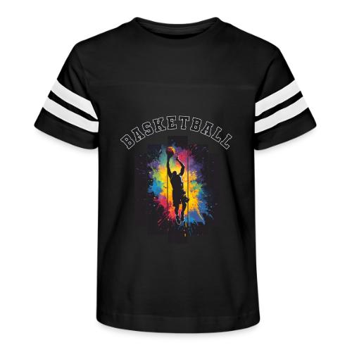 Basketball Slam Dunk Splash Design - Kid's Football Tee