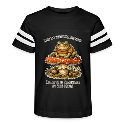 Frog Consumed by Moss Cottagecore Aesthetic - Kid's Football Tee