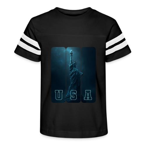 Neon Liberty USA Triptych - Kid's Football Tee