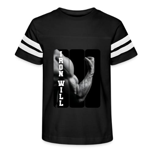 Bodybuilding: Iron Will - Kid's Football Tee