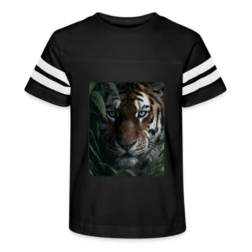 Tiger Jungle Eyes Wildlife Design - Kid's Football Tee
