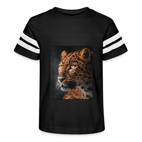 Amur Leopard Face Wildlife Design - Kid's Football Tee