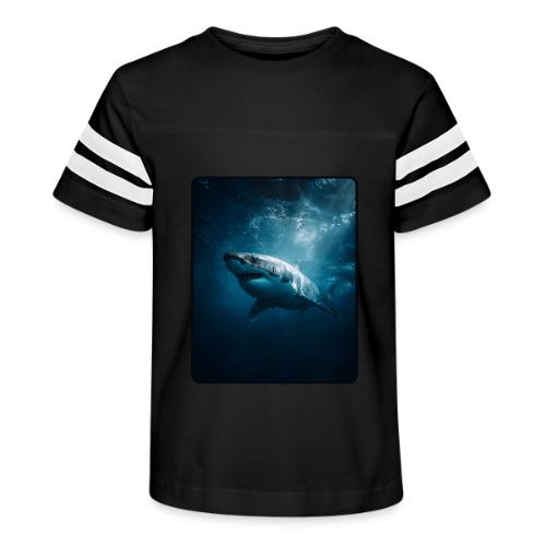 Great White Shark Ocean Design - Kid's Football Tee