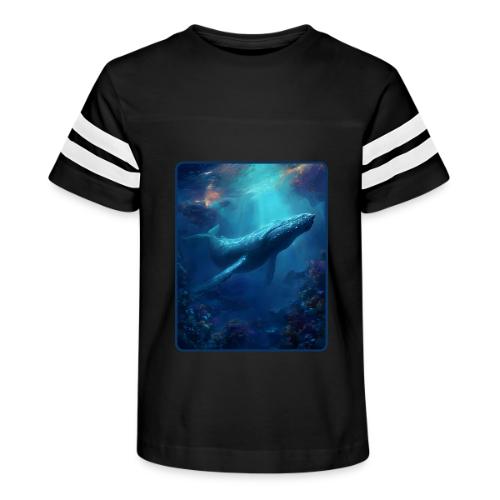 Humpback Whale Ocean Reef Design - Kid's Football Tee