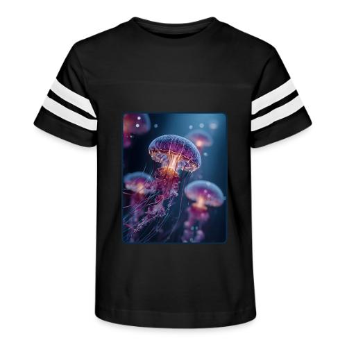 Glowing Jellyfish Deep Sea Design - Kid's Football Tee