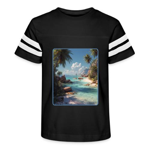 Tropical Island Paradise Ocean Design - Kid's Football Tee