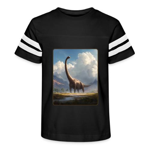 Brachiosaurus Valley Landscape Design - Kid's Football Tee
