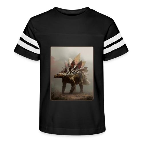 Stegosaurus Misty Forest Design - Kid's Football Tee