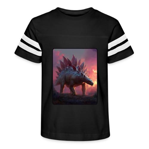 Stegosaurus Sunset Forest Design - Kid's Football Tee