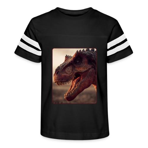 T Rex Roaring Close-Up Design - Kid's Football Tee