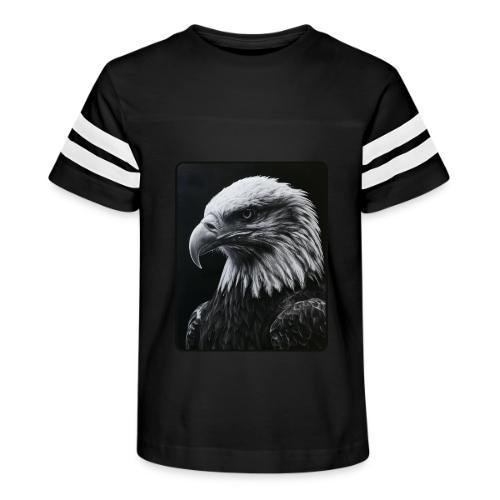 Black White Bald Eagle Design - Kid's Football Tee