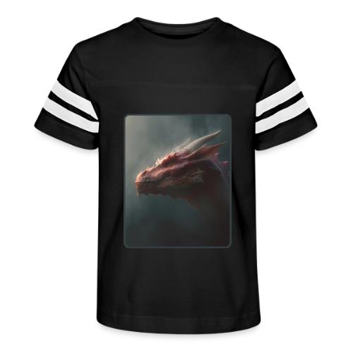 Red Dragon Fog Portrait Design - Kid's Football Tee