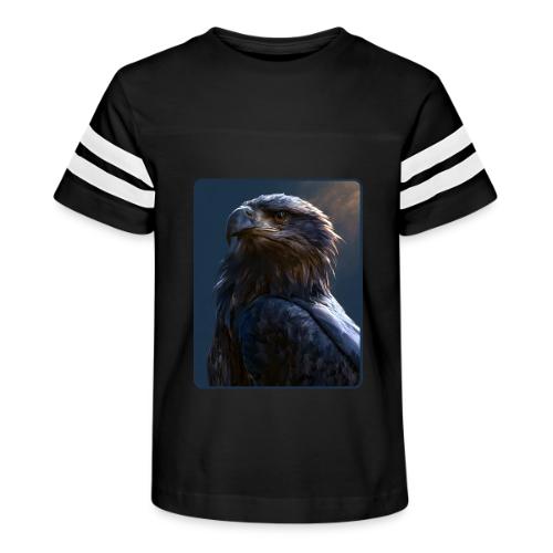Majestic Eagle Cinematic Portrait Design - Kid's Football Tee